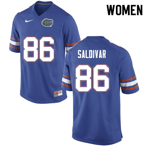 Women's NCAA Florida Gators Andres Saldivar #86 Stitched Authentic Nike Blue College Football Jersey EDL2065ZG